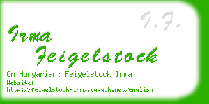 irma feigelstock business card